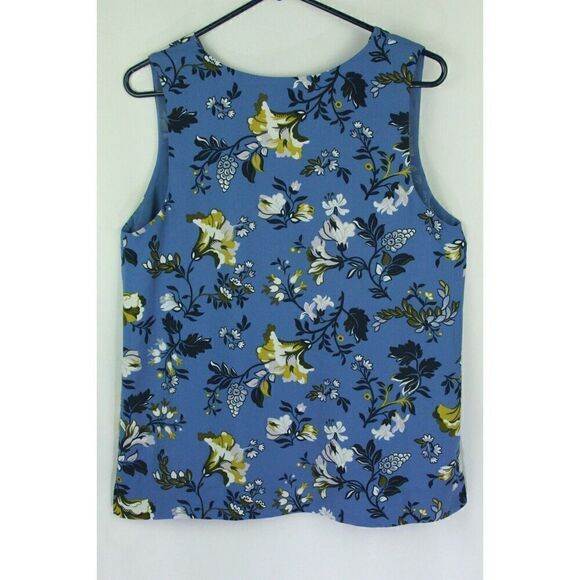 Ann Taylor Factory Floral Blouse Top Sleeveless Layered Lined Womens Medium - Picture 5 of 6